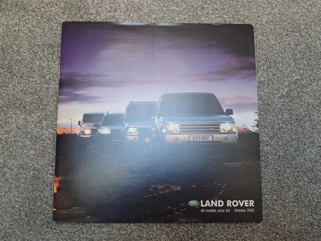 LAND ROVER ALL Model Price List Brochure October 2002 Range Rover 