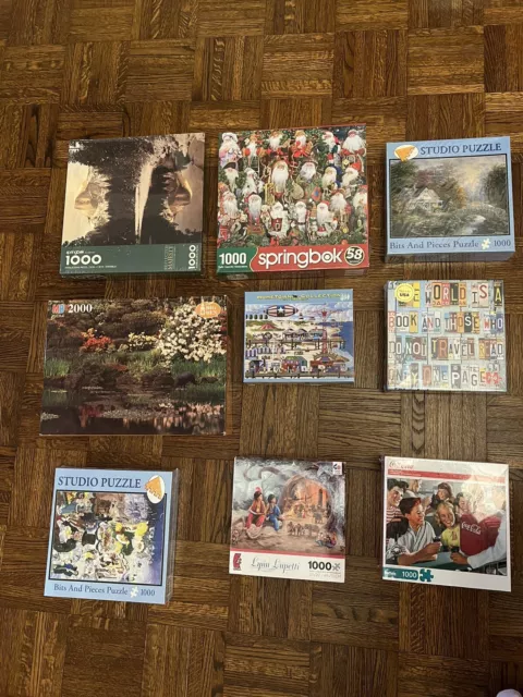 Lot Of 9 Puzzles 1000 pieces