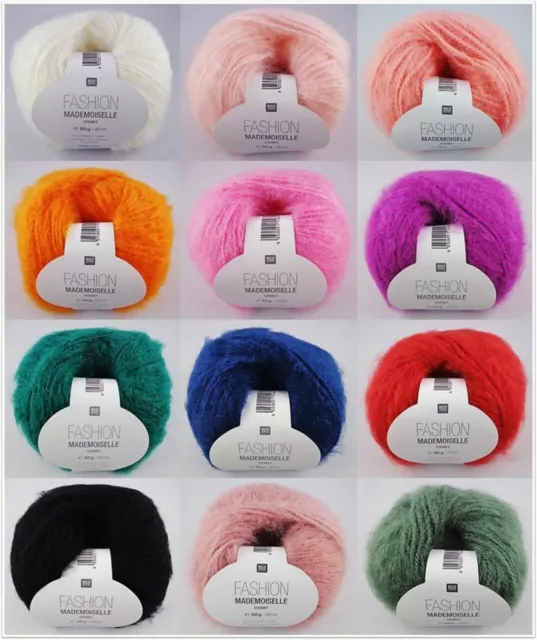 50g Rico Fashion Mademoiselle Chunky Wolle Garn Stricken Häkeln GP 89,80€/1kg