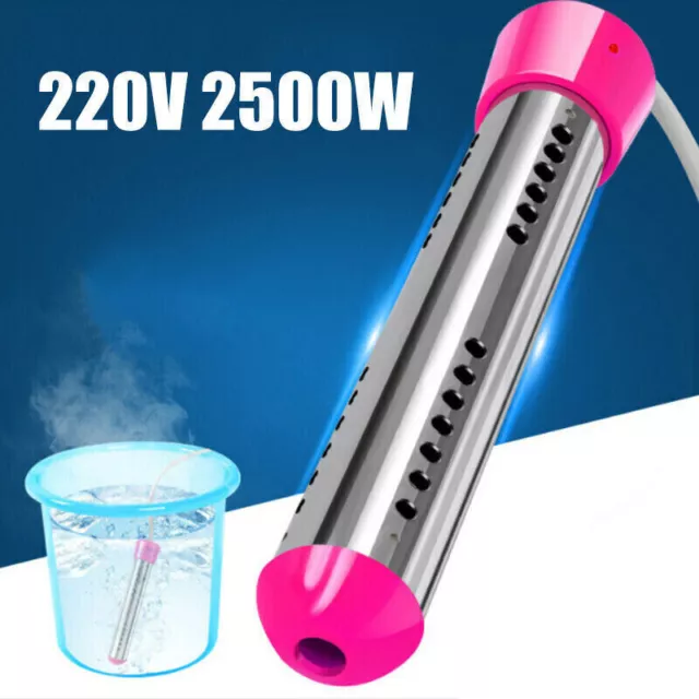 220v 2500w Water Heater Electric Portable Immersion Element Boiler Travel Safety