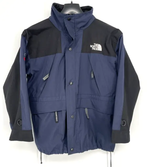 The North Face men SMALL Summit Series Gore-Tex Jacket Navy Full zip pocket hood