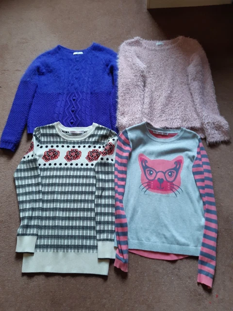 Bundle Girls Jumpers Age 11-12 Next Purple, Pink