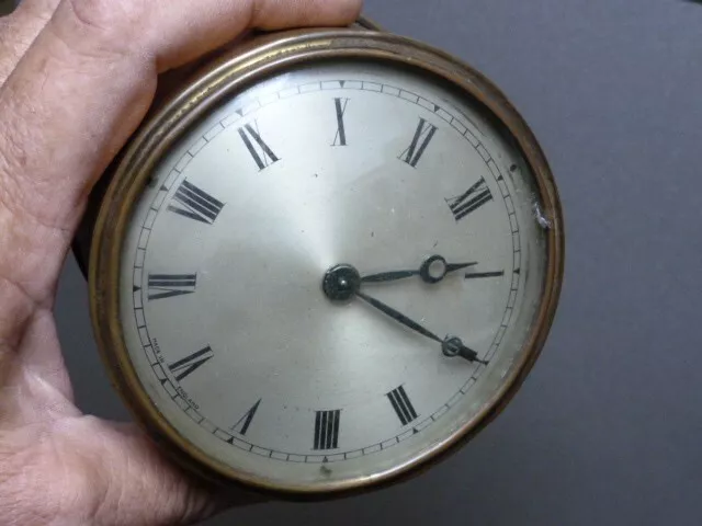 Old-Antique English Drum Clock Platform Movement & Dial