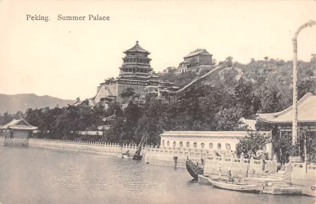 c.1910 Summer Palace from Water Peking Beijing China post card