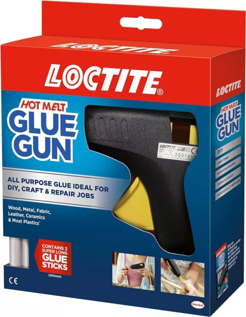 LOCTITE Hot Melt Gun with 2 Glue Sticks (200mm) One Size- All Purpose Glue Gun