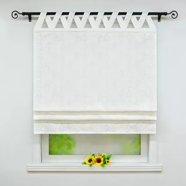 Cortina de raffrollo con bucles quemador moderno cortinas salón cocina
