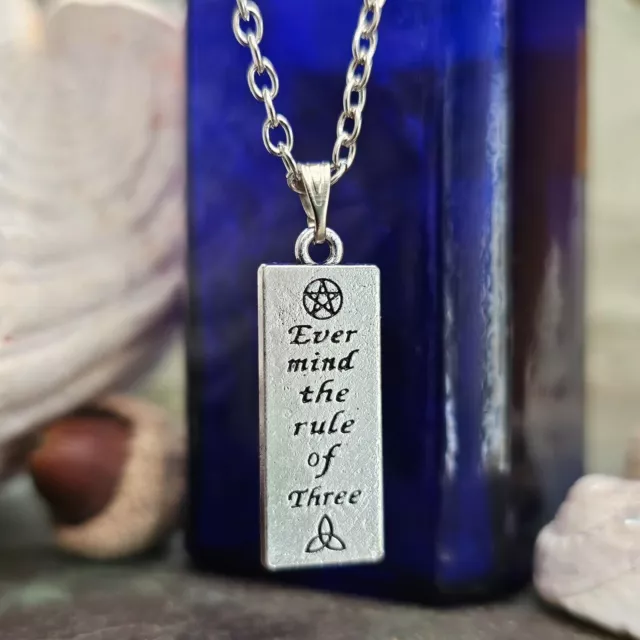 Wiccan Rede Pendant - Ever Mind The Rule of 3 - Necklace Pagan Witch Jewellery