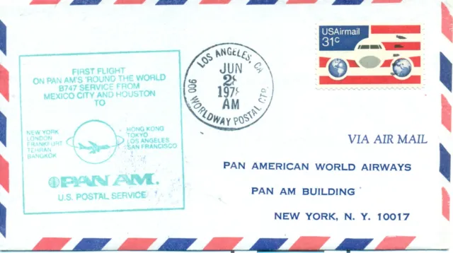 United States 1978 FFC First Flight Cover Pan Am AMF Los Angeles to Mexico