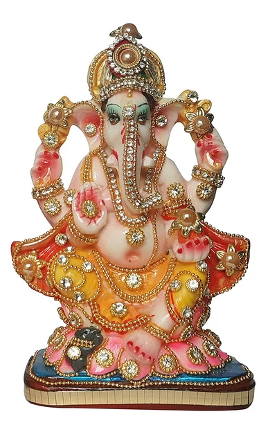 Ganesha Statue Elefantengott – Harz Skulptur Für Glück & Erfolg, 10,5x14 Cm