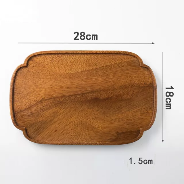 Wooden Plate Serving Tray Natural Wood Tea Food Server Dishes Platter Tableware