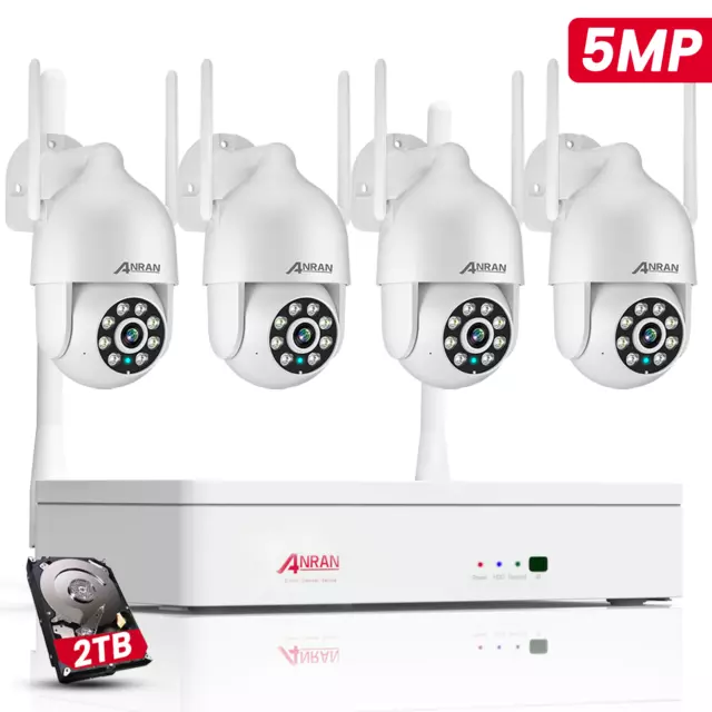 5MP Überwachungskamera Set Außen WLAN Funk CCTV IP Kamera System 8CH NVR 2TB HDD