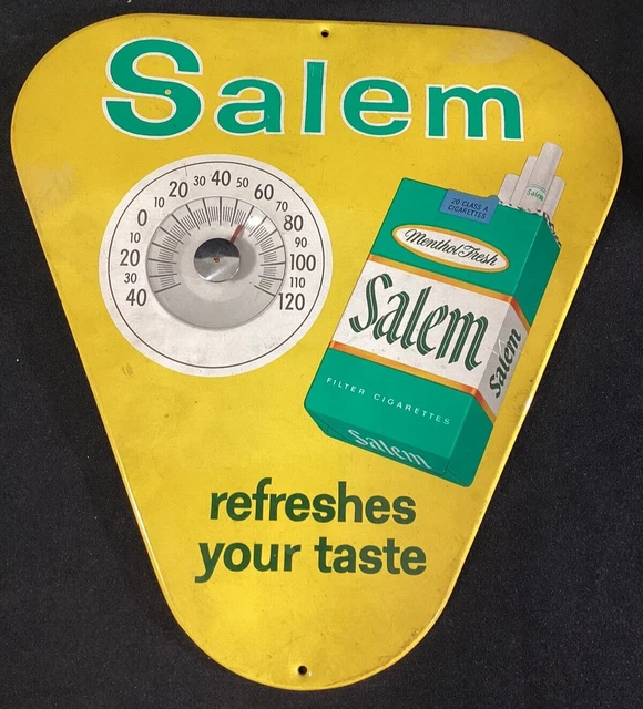Vintage 1960’s Salem Menthol Cigarette Advertisement Metal Wall Thermometer
