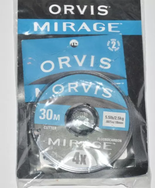 orvis mirage fluorocarbon combo pack leader & tippet 4x flyfishing line