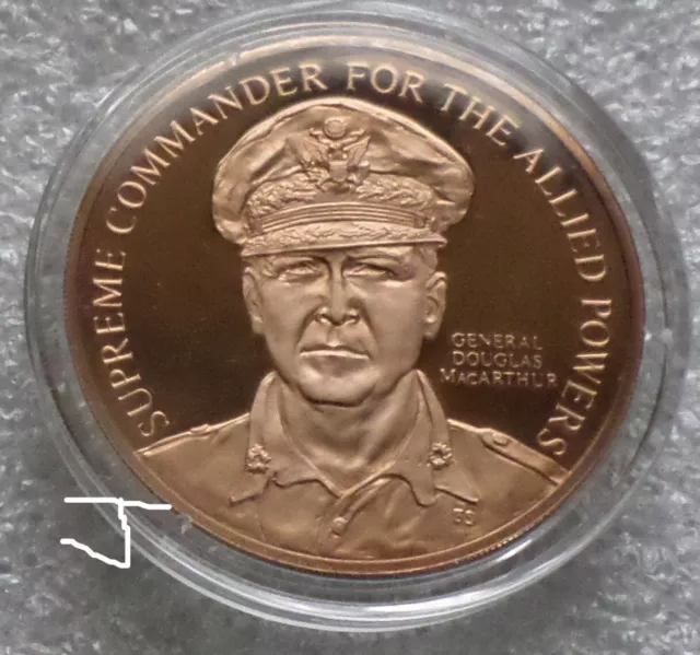 WWII Gen. Douglas MacArthur Japanese Japan Surrender Vintage Bronze Medallion