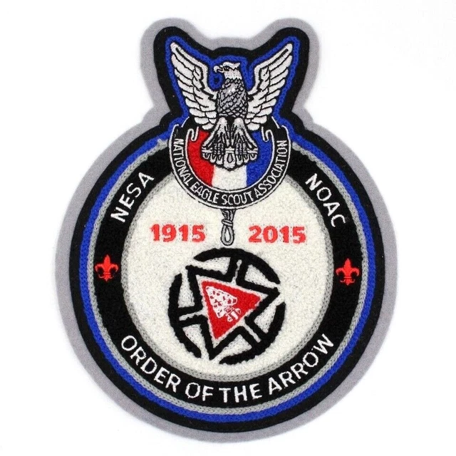 2015 NOAC Blue Border Eagle Scout NESA Chenille Patch Centennial 7-1/2" OA BSA