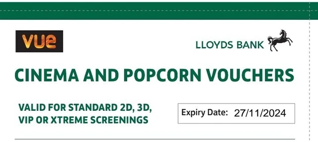 6 x Vue Cinema Tickets and Half Price Popcorn valid until 27th November  2024