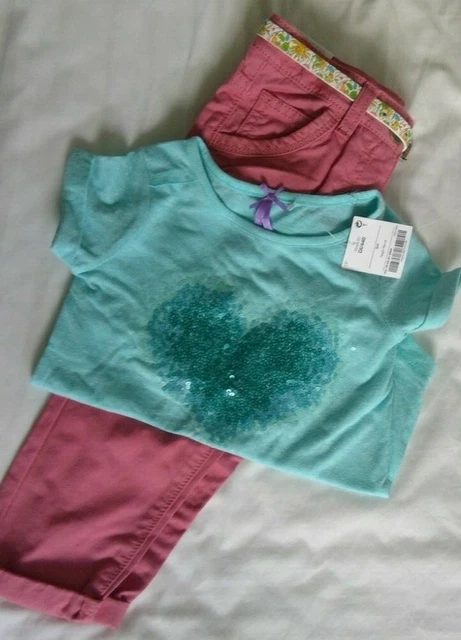 NEXT BNWT girls outfit (turquoise t-shirt and pink trousers) age 3