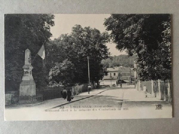 Cpa L'isle Adam (95) Monument Eleve A La Memoire Des Combattants De 1870. Animee