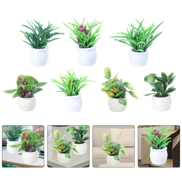 14 Stück lebensechte Mini Bonsai Puppenhaus Blumentopf Dekor Micro Landscape