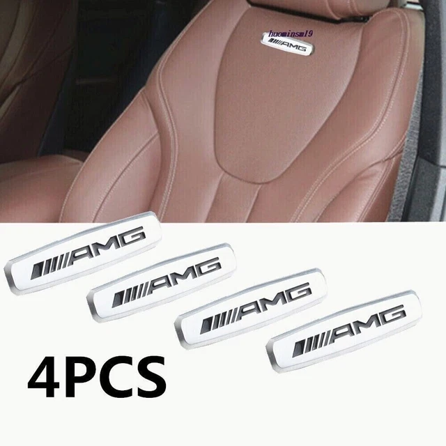 4X FOR AMG Emblems Car Front Rear Seat Tuning Badges Decal Silver 17.