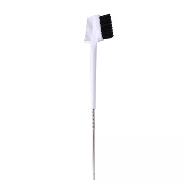 Double Sided Eyebrow Brush Comb Pin Tail Hairdressing Hair Dye Tint Salon ♪