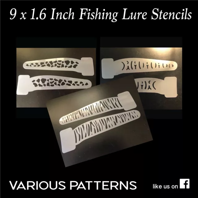 36MM CRANK BAIT Fishing Lure Stencils - Various Patterns $7.35 - PicClick AU