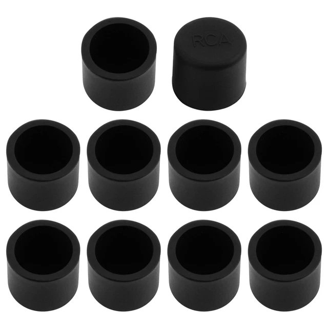 10 Pcs Silicone Noir RCA Femelle épreuve de la poussière Housse De Protection