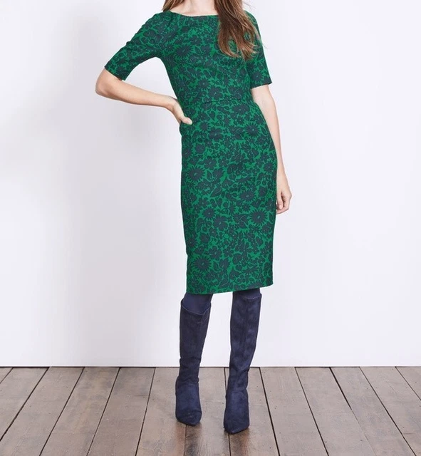 green emerald velvet dress Fit and Flare Midi Dress-Multi Meadow Flowers Lattice