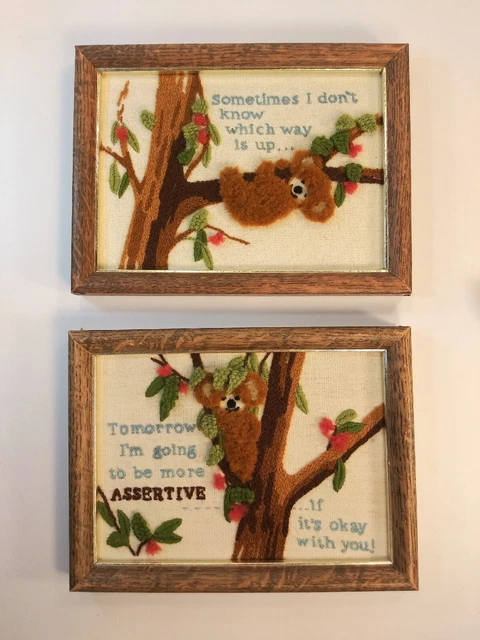 PAR de agujas de colección oso koala completadas asertivas si está bien contigo