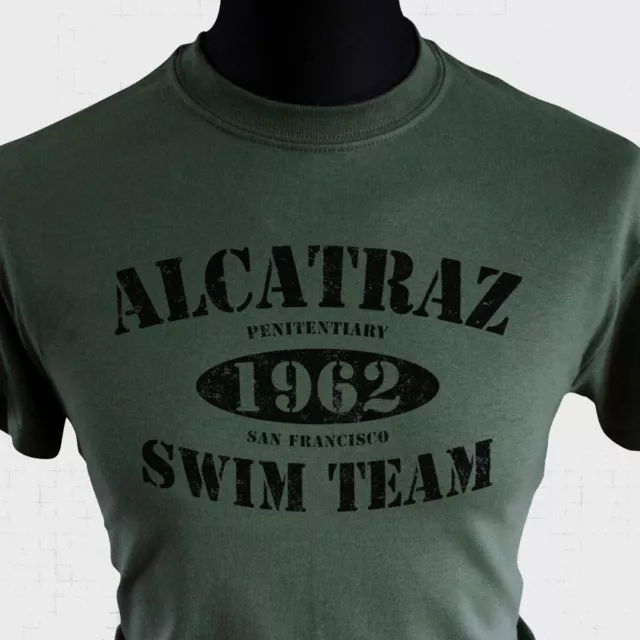 Alcatraz Swim Team T Shirt Funny Gift Joke Prison Rock San Francisco Escape Gren