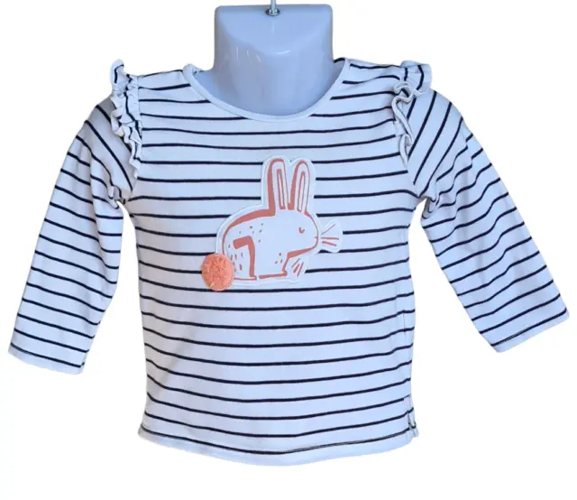 Camicia a maniche lunghe bambina Next taglia 74-6/9 mesi manica lunga t-shirt coniglio motivo