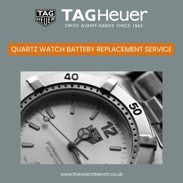 TAG HEUER BATTERY - Professional Replacement Battery Service for Quartz Watches