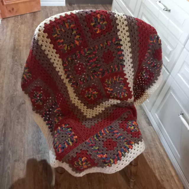 😇 New Crochet Handmade Blanket Throw rug  knee 100*113 cm Chair Warm Cosy