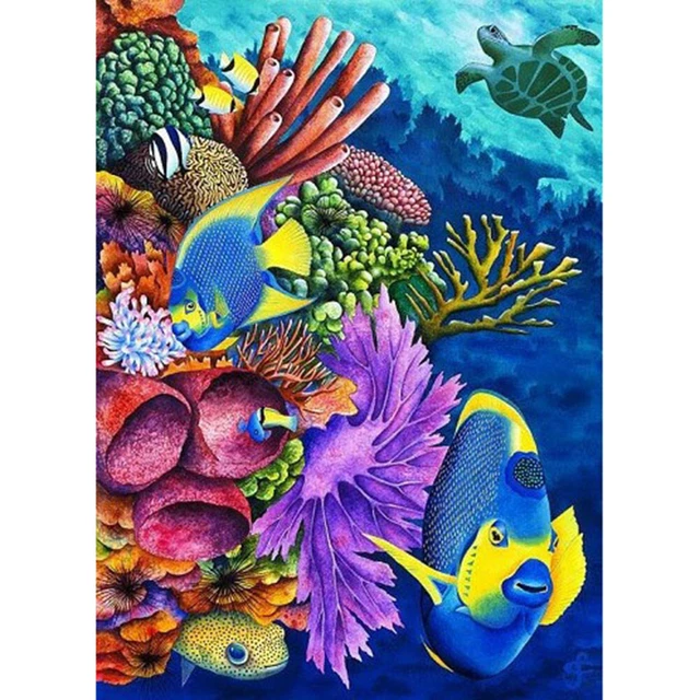 DIY 5D Mosaic Underwater World Full Drill Round Diamond Resin Painting Kit