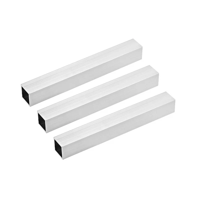 6063 Alluminio Quadrato Tubo 25x25x1.2mm Parete Spessore 200mm saldatura 3pz