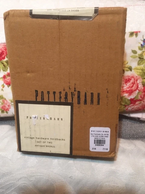 Pottery Barn Vintage Hardware Curtain Holdbacks W/Hardware Antique Bronze Finish