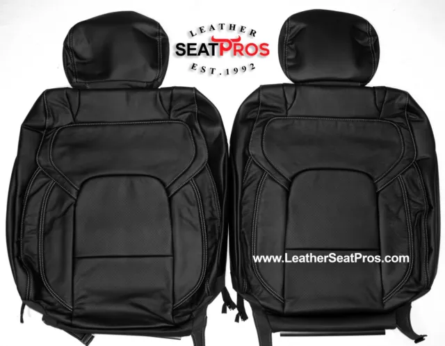 Leather Seat Covers for 2019-2022 Dodge Ram Crew Quad Cab 1500 Black Gray Perf 3
