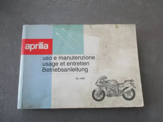 Board book manual Aprilia SL Falco 1000 RSV Mille user manual information book