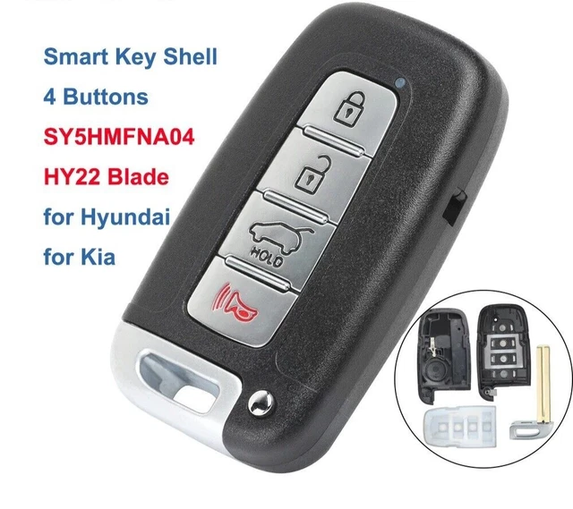 4-Button Remote Key Shell For Hyundai Elantra, Sonata, Kia Optima, Sorento – Black