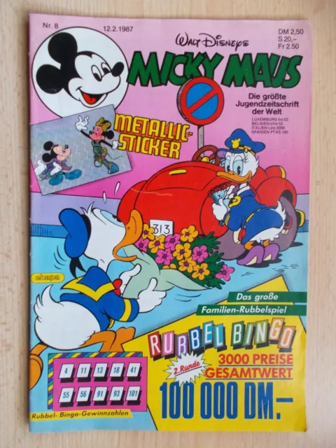 Comics, Hefte, MICKY MAUS, Band Nr. 8/1987 , ohne Beilage, Walt Disney, Ehapa