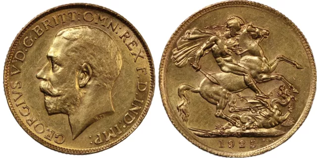 South Africa 1925-SA Full Sovereign George V Pretoria Mint Gold Coin