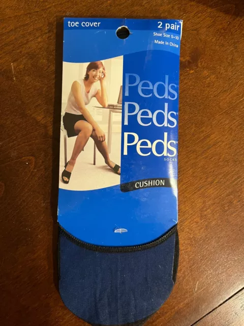2 pair PEDS Brand Nylon Toe Covers with Cushion size 5-10