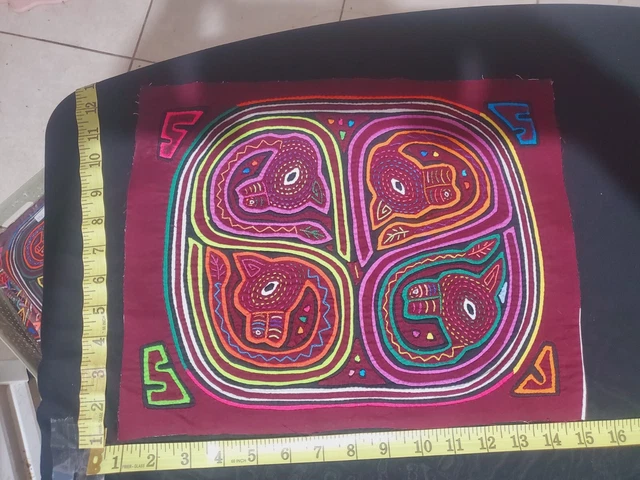 Panama Kuna Mola Folk Art Reverse Applique Embroidery Quilted 1911