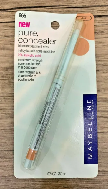 Maybelline Pure Concealer Blemish Treatment Stick 2% Salicylic Acid 665 Dark