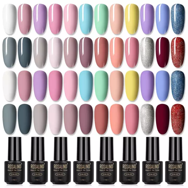 ROSALIND UV Nagellack Shellac Set,24 PCS Nagellack Set Shellac Nagellack Set Ros