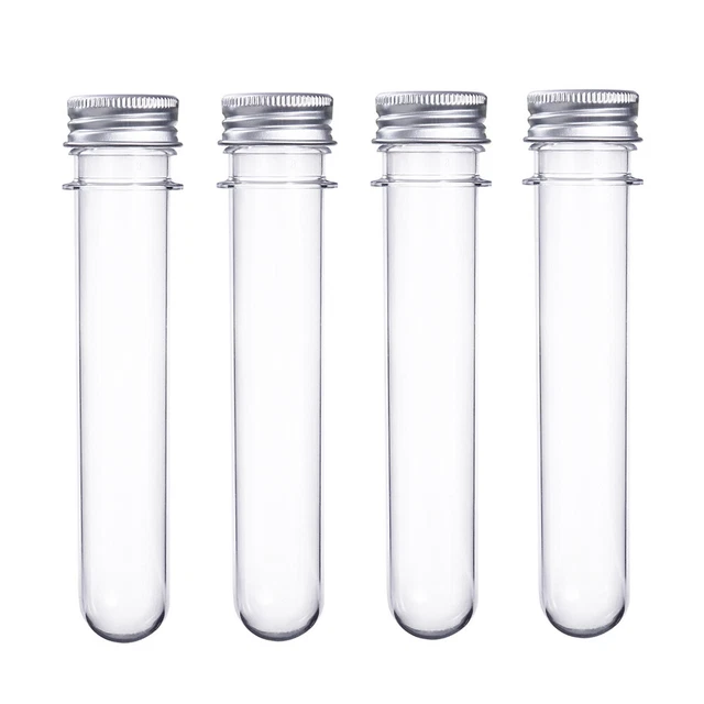 24 Pcs Transparent Test Tubes with Screw Caps 40ml Liqiud Containers