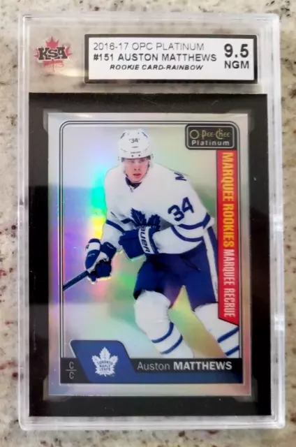 Auston Matthews 2016-17 OPC Platinum Marquee Rookie Rainbow  Maple Leafs KSA 9.5