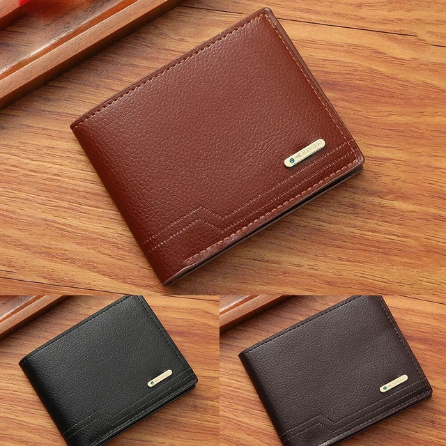 Portafoglio Uomo In Pelle PU Sottile – Bifold Con Portamonete, 5 Slot Per Carte E 2 Finestre ID