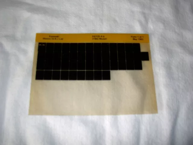 Kawasaki Ke125 Ke 125 A9  (1982 Model)  Gen Part Catalogue Microfiche