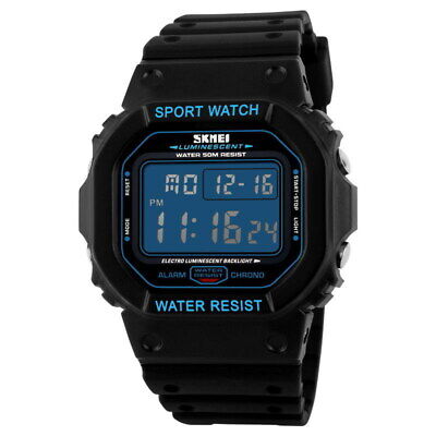 Day LED Digital Robber Chrono Fashion Time Sports Watch Week Men's Luxury Wrist